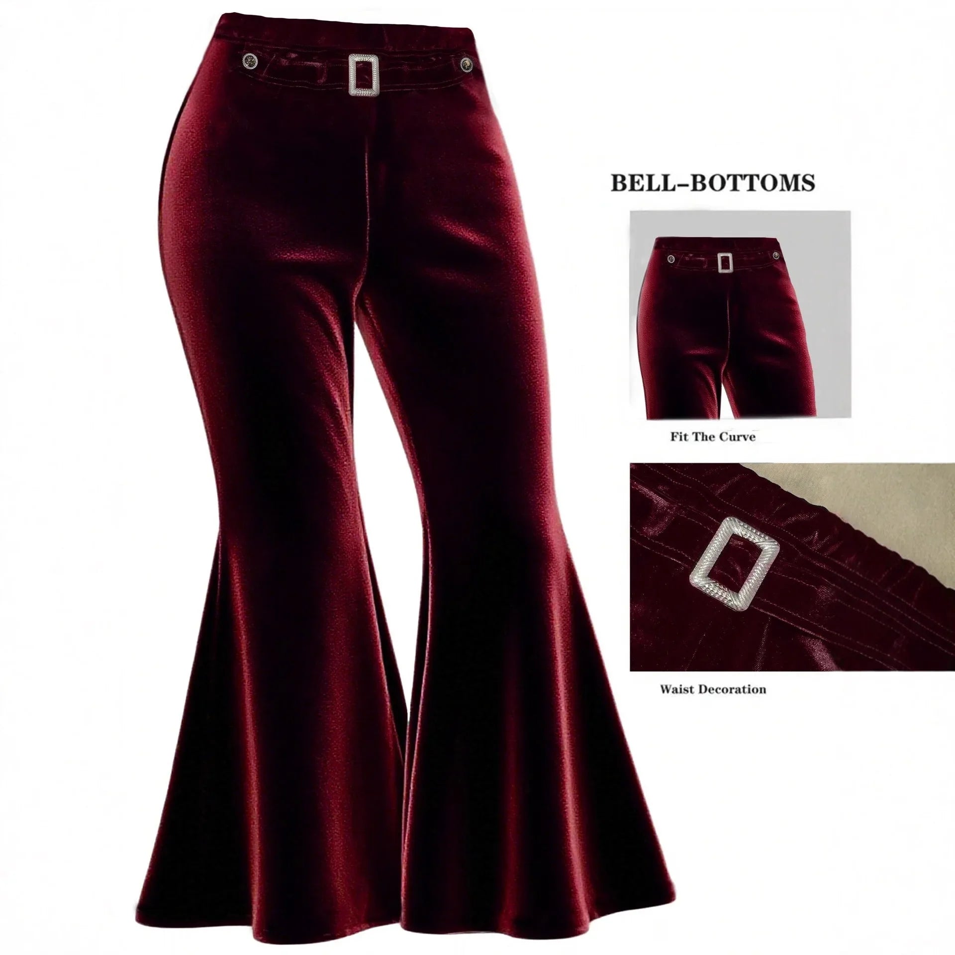 spring and autumn versatile wide-leg pants with metal decoration large size gold velvet wide-leg pants casual pants