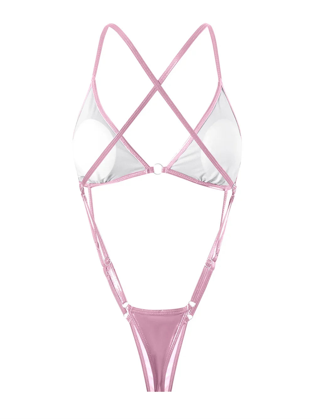 Sexy Extreme String Monokini Micro Bikini Swimsuit Women Shiny Y2K Swimwears Beach Trikini Backless Bathing Suit Vacation Outfit