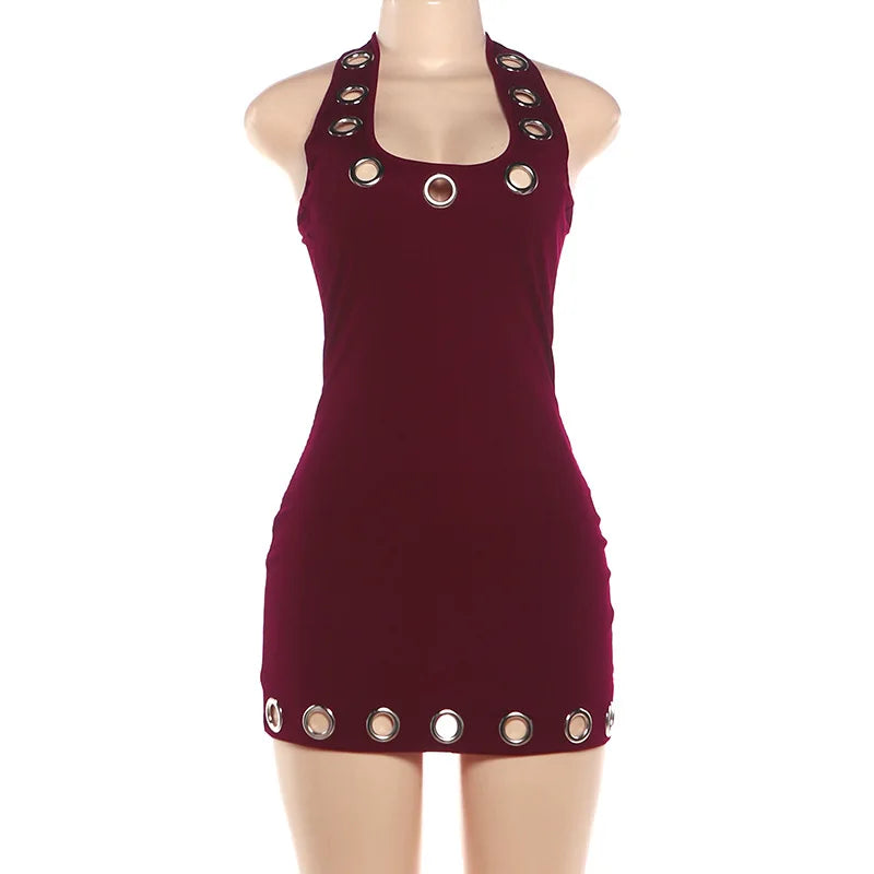 Summer Women's Fashion Dress Backless Hot Girl Sexy Slim Hip Cover Dress