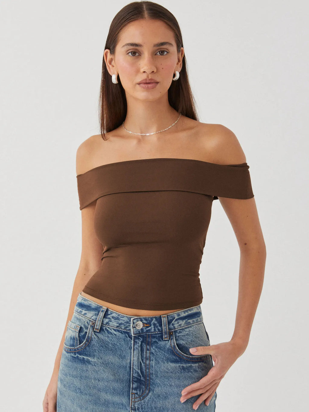 Elegant Women's Crop Top Solid Color Slash neck Top Lady Y2K Streetwear Fashionable Slim Fit Tee Summer Outfit Women's Clothes