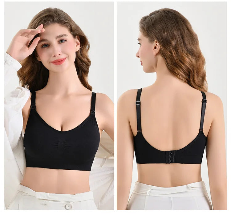 Nursing women's Wire-free Front Buckle Pregnant Bra Plus Size Nursing Adjustable Push-up Bra Underwear Plus Up