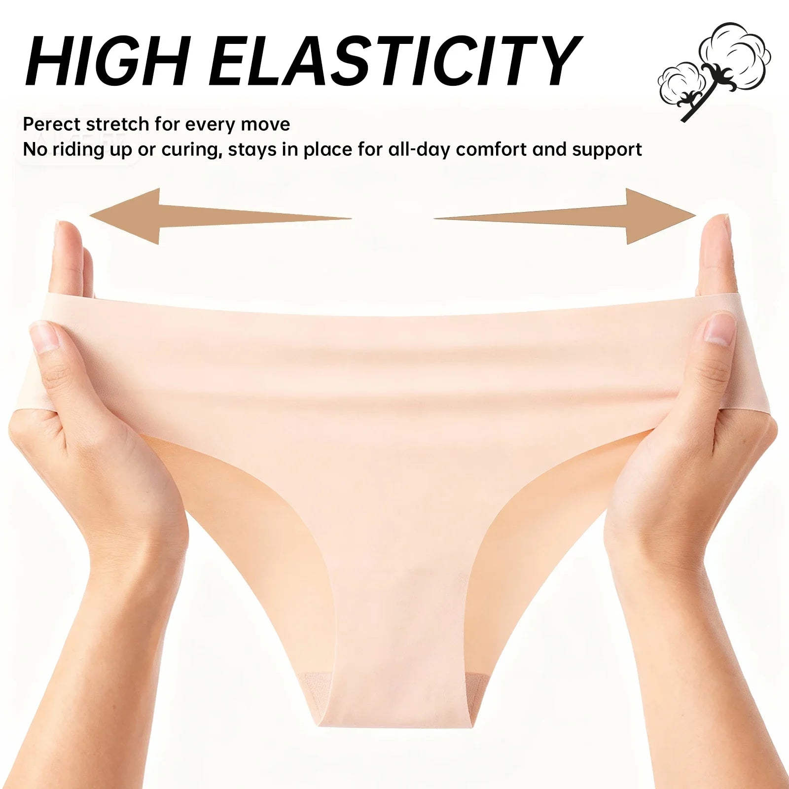 7PCS/Set Women High Waist Seamless Underwear Breathable Comfort Briefs S-2XL