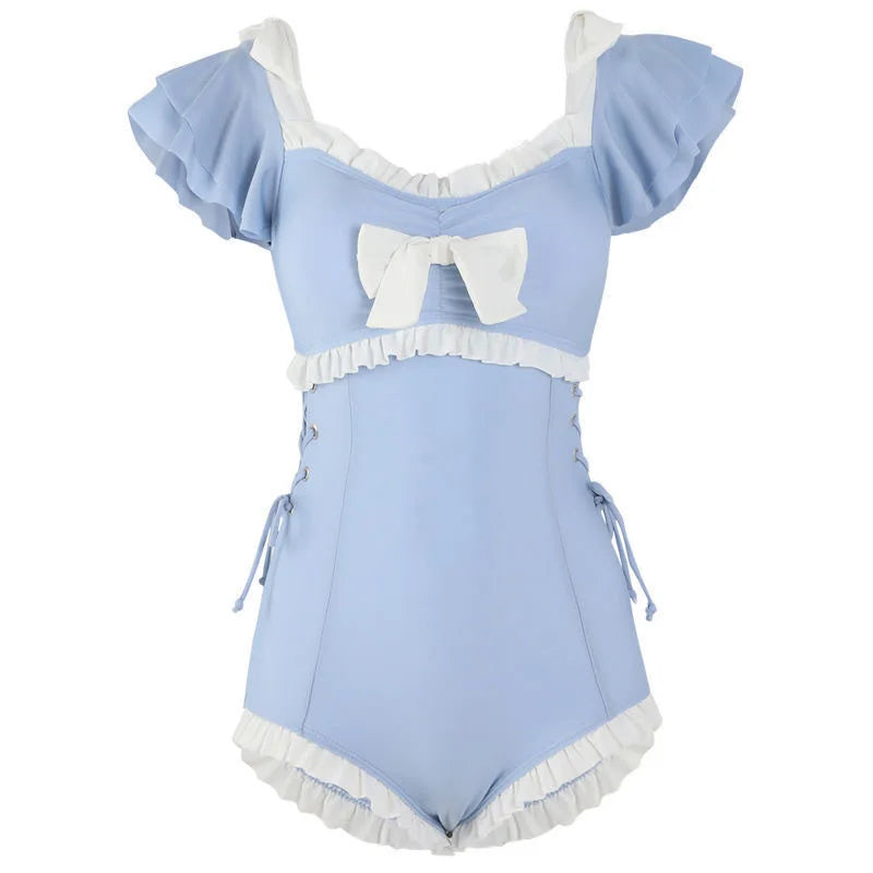 Female One-piece Swimsuit, Cute Girl, Conservative Coverage, Slimming Effect, Instagram Style New Vacation Hot Spring Swimsuit