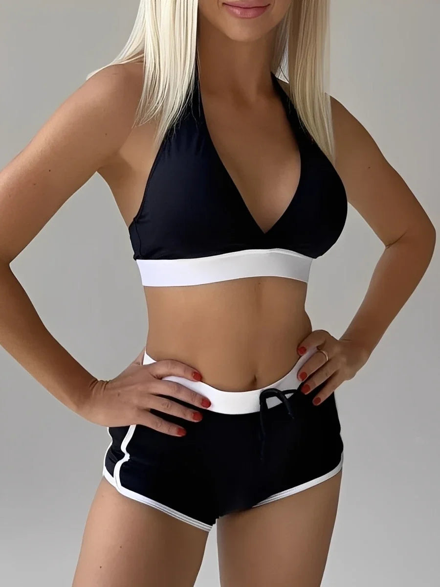 2026 High Waist Bikinis Women Padded Halter Swimwear Female Sexy Sporty Swimsuit Bathers Bathing Swimming Swim Suit Beachwear