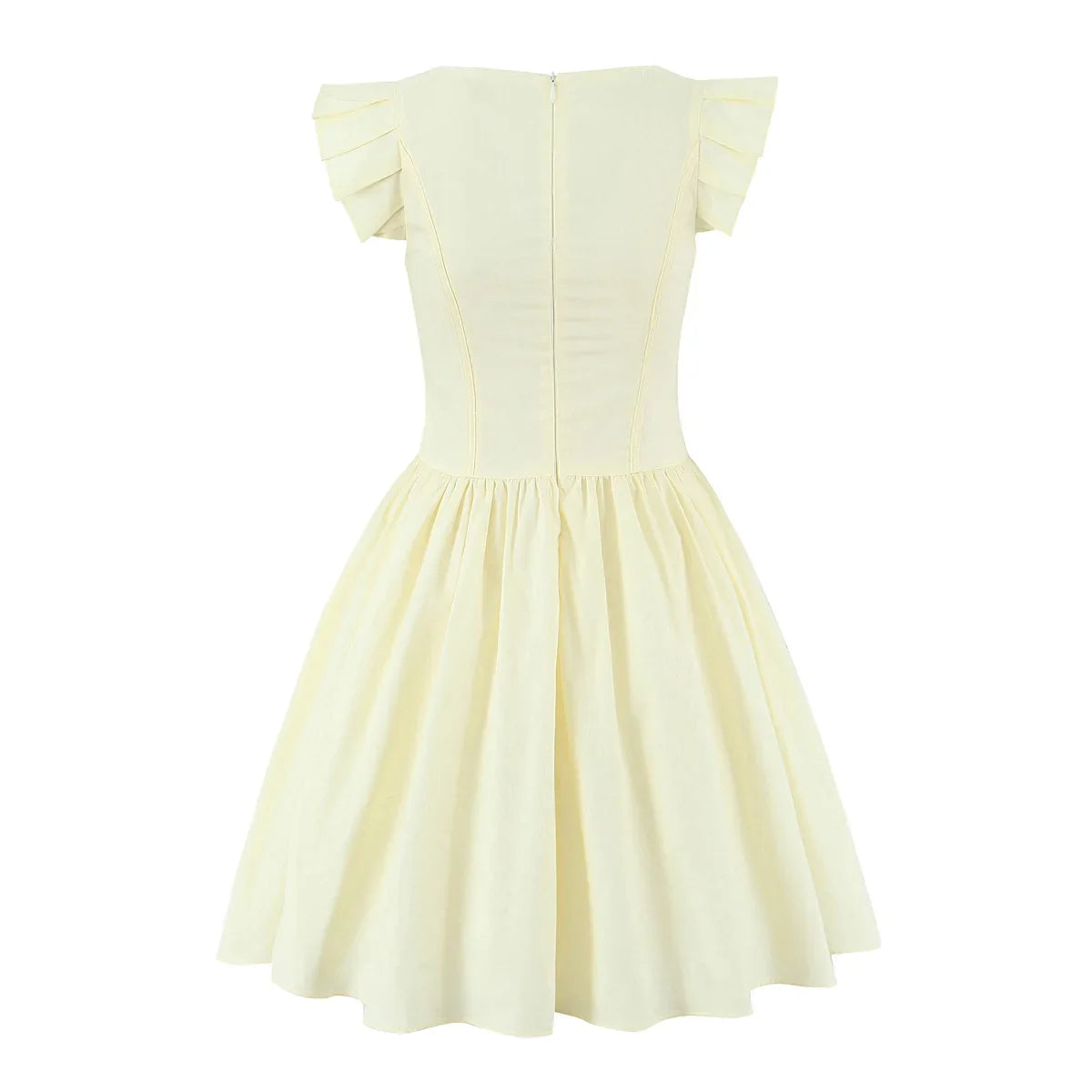 Floral Embroidery Cotton Summer Women's Dress Sleeveless Buttons Decor Short Mini Dress Elegant Yellow A-line New in Dress 2025