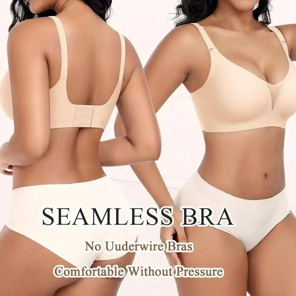 Women's Seamless Bra 3/4 Cup Thin Molded Cup Bra Thin Flattering Plus-size Soft Support Push-up and Comfortable Breathable Bra