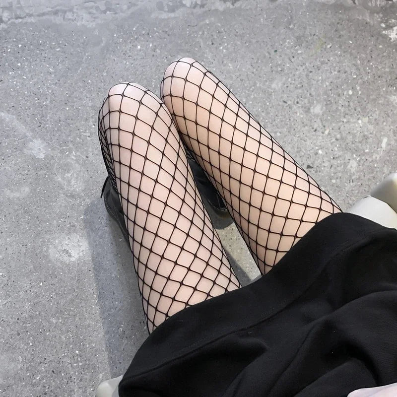 Sexy High Waist Fishnet Tights for Women – Hollow Out Pantyhose, Plus Size XXXL, Black Lingerie Stockings (1PCS/3PCS)