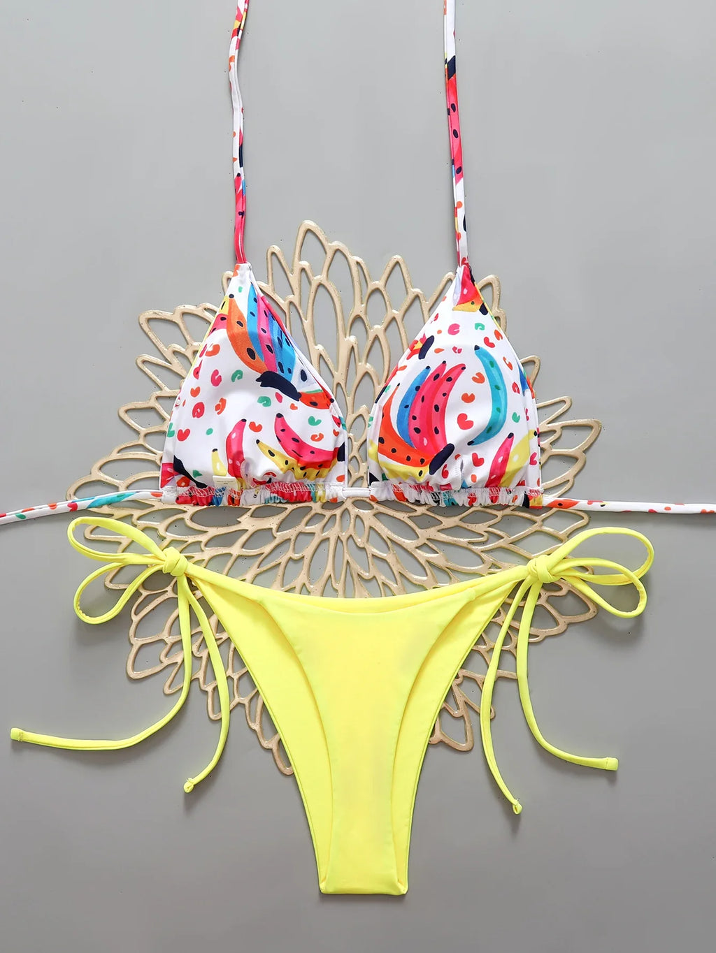 Halter Triangle String Thong Bikinis 2026 Women Sexy Swimsuit Brazilian Swimwear Female Bathers Bathing Swimming Swim Suit