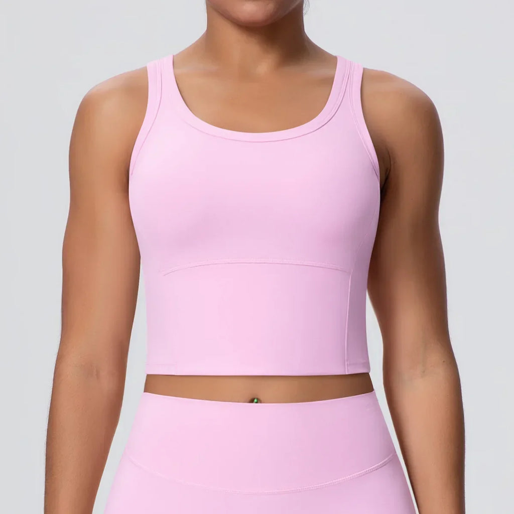 Women's Yoga Vest Shockproof Fixed Cup Beauty Back Yoga Top Outdoor Sports Running Fitness Vest