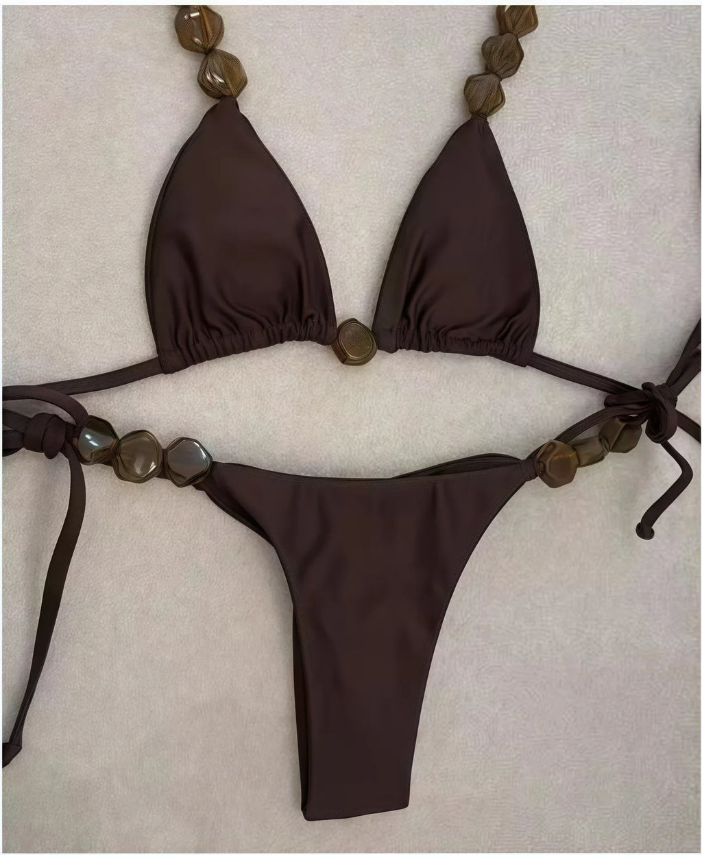 DEKA Thong Solid Bikini Set Stone Swimsuit Push Up Bikinis Women Swimwear Female Biquinis Bathing Suit Swimming Suits Beachwear