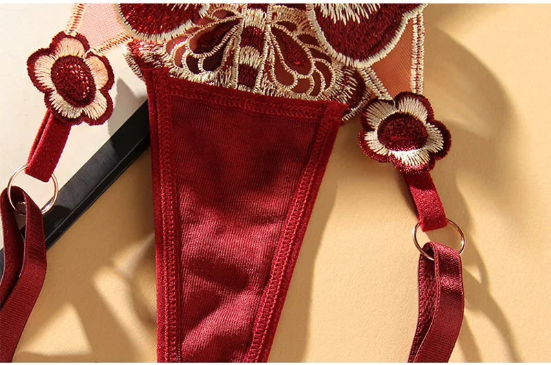 Butterfly Lace Thong for Women Low Waist G-String Transparent Mesh Panties Sexy Embroidered Briefs Adjustable Waist Culotte Femm