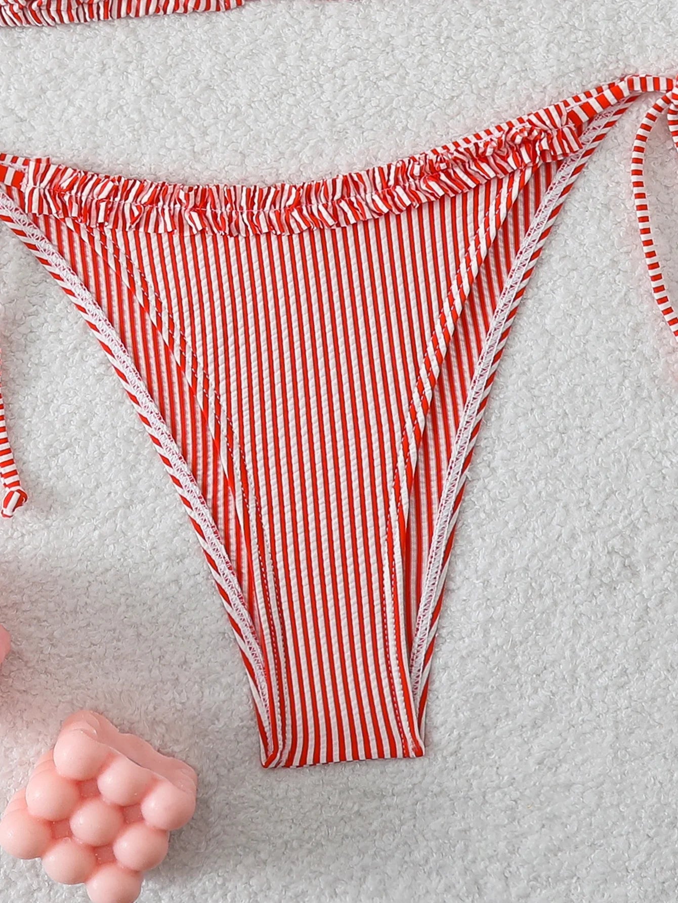 Halter Triangle String Bikinis 2026 Women Sexy Striped Swimsuit Ruffle  Swimwear Female Bathers Bathing Swimming Swim Suit