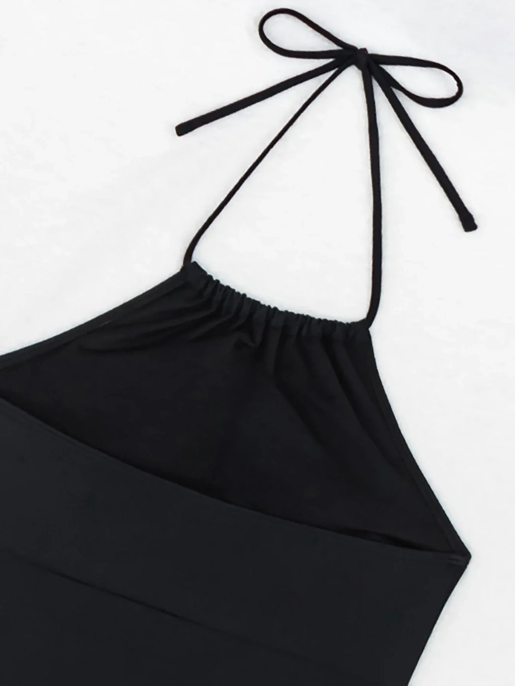 2026 Women's Bikini 2-piece Swimwear Tankini Set Sexy Halter Black Bathing Suit  Floral Print Drawstring High Waist Swimsuit