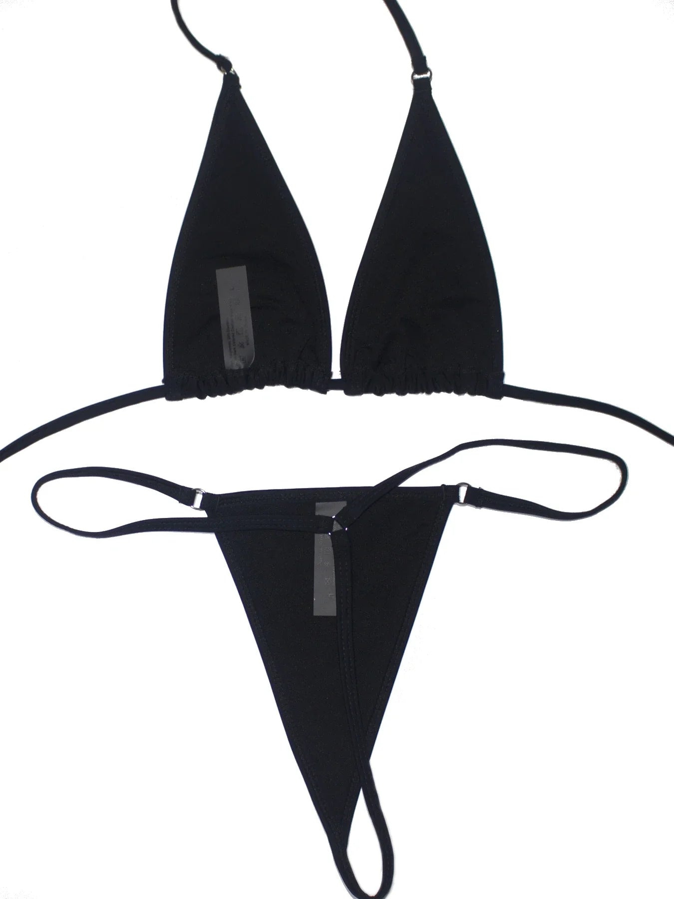 Women's Sexy Backless Triangle Bikini Set 2-Piece Strap Micro Swimsuit with Bottom for Summer Pool Parties And Beach Vacations