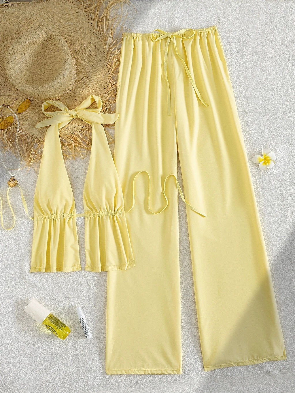 Sexy Yellow Bikini Set 2026 Women Pleate Push Up Bra Drawstring High Waist Swimsuit Beach Bathing Suit Holiday 2 Piece Swimwear