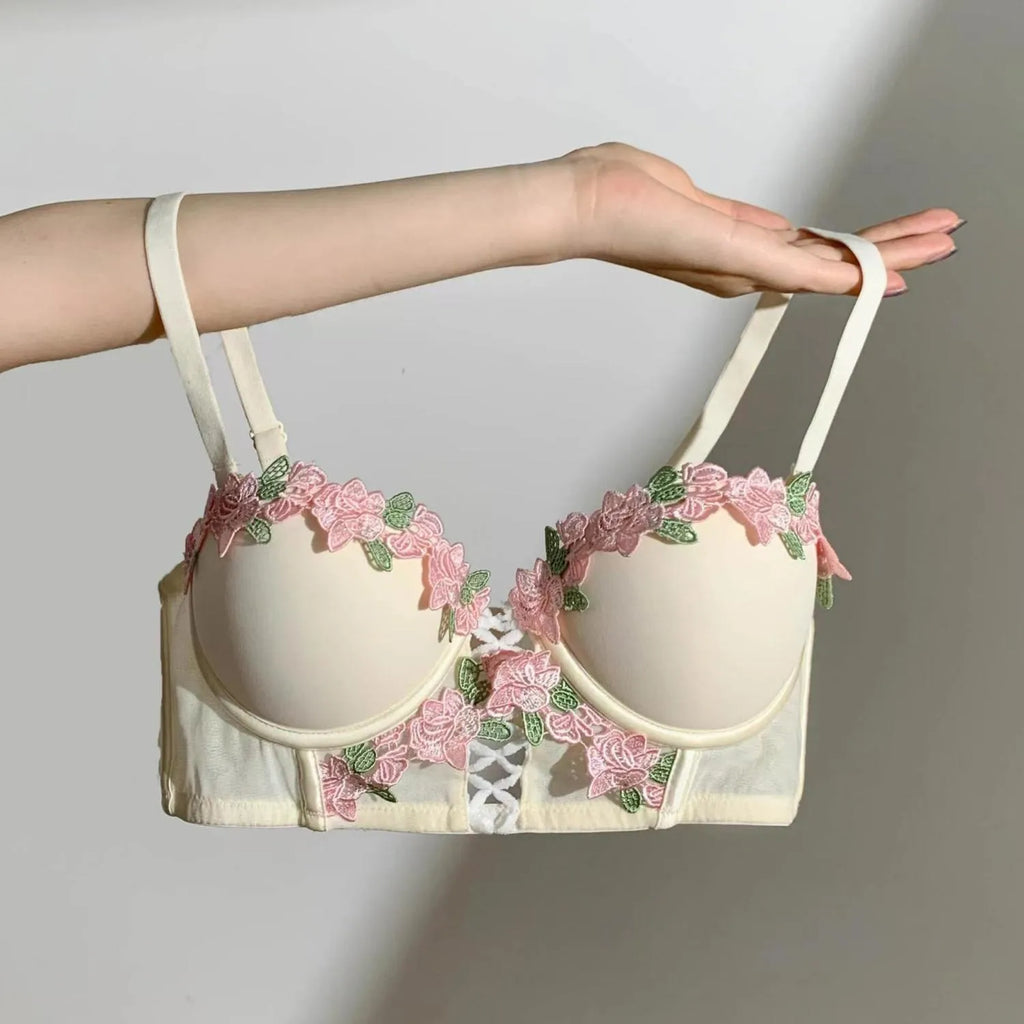 MOYISU London Anime Bralette - Delicate Wireless Bra for Set Teens, Japanese Summer Underwear Small Bust Close-Fit Subtle Allure