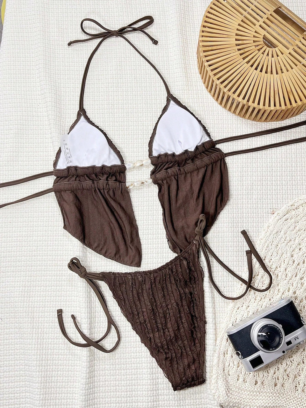 2026 Halter Padded Two Pieces Swimwear Female Solid String Stone Swimsuit Women Bathers Bathing Swimming Swim Suit Beachwear