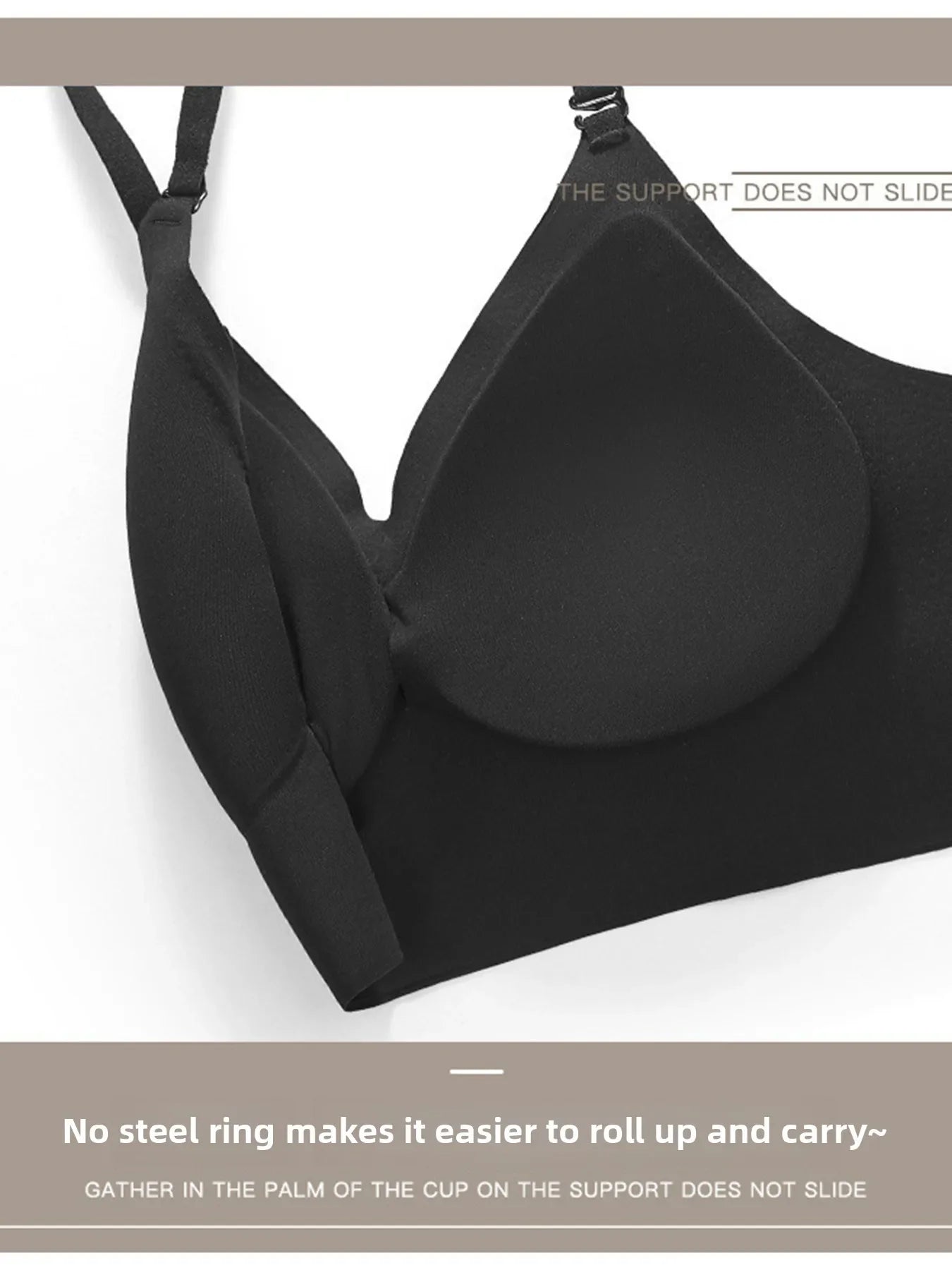 Women Sexy Lingerie Invisible Bra Deep U Plunge Bras Backless Top for Dresses, Transparent Strap Push Up Back Sling Underwear