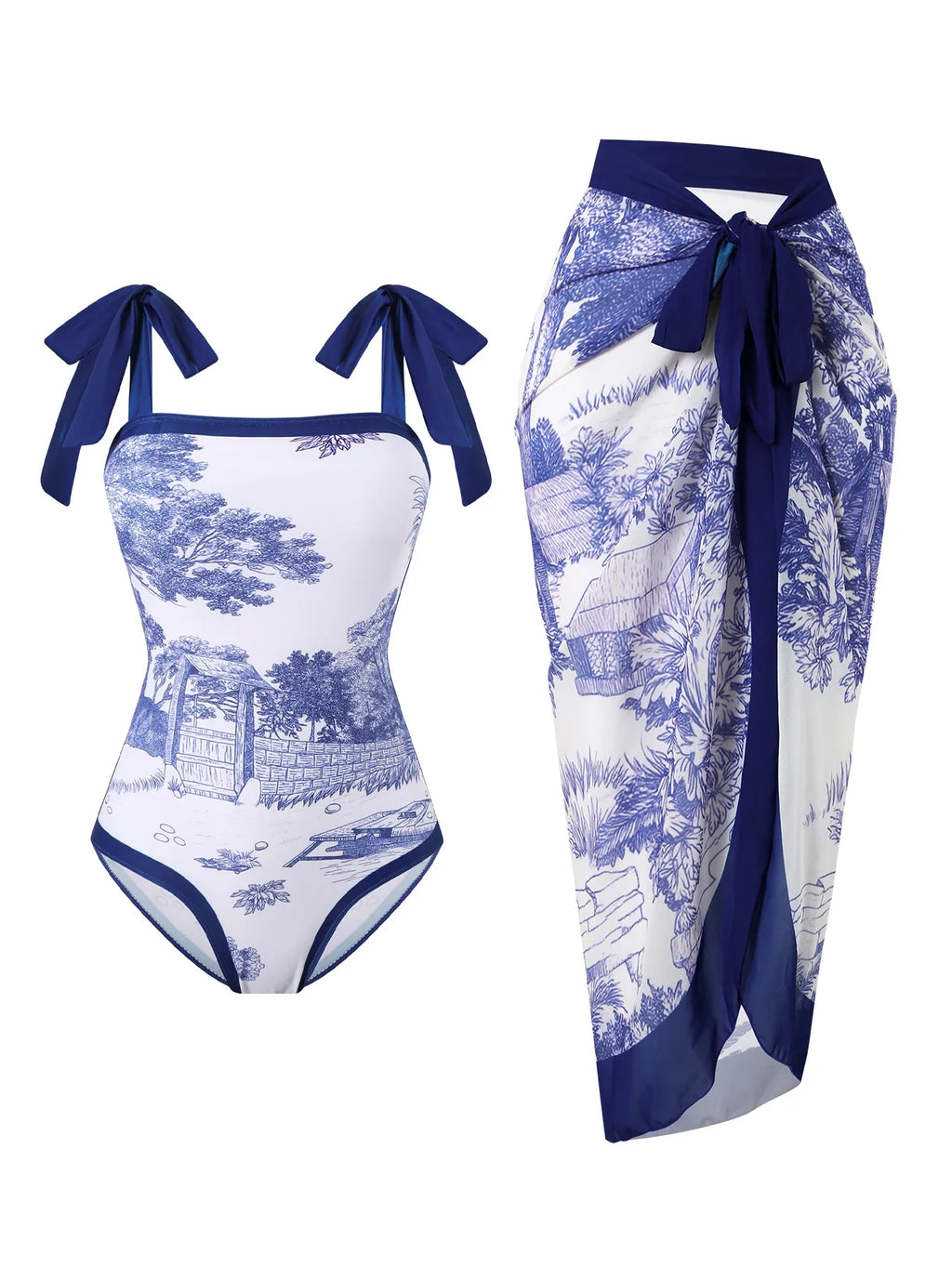 2026 Printed Strappy Swimsuit One Piece & Beach Dress Sexy Swimwear Women Bathing Swimming Swim Suit Female Padded Beachwear