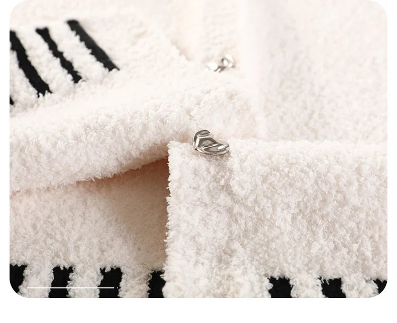 Women's Autumn and Winter Pajamas 3-Piece Set Soft and Half Velvet Thickened and Warm