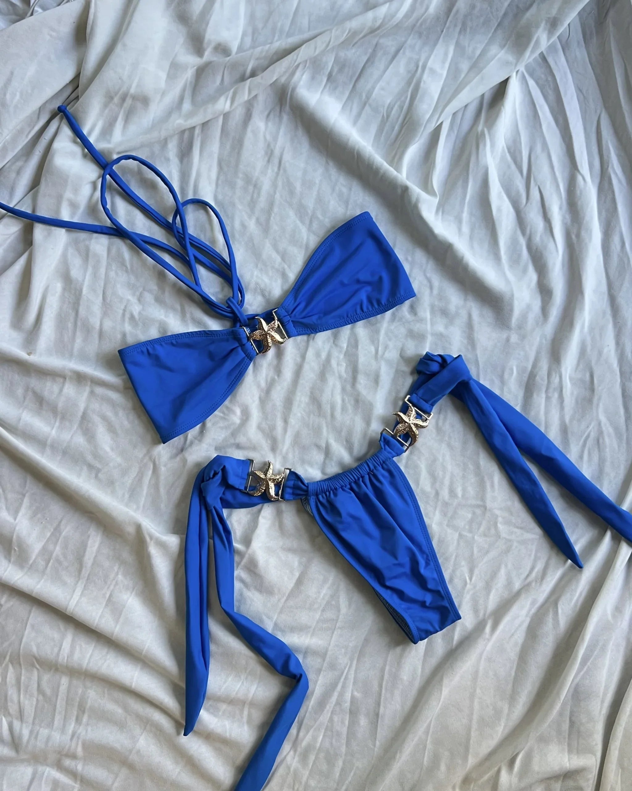Push Up Bikinis Women Swimsuits 2024 Swimwear Sexy Starfish Bikini Set Thong Brazilian Biquini Bathing Suit Haliter Beachwear