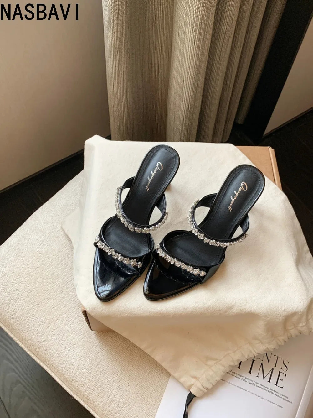 2026 New Style Luxury Rhinestone Slippers For Women's Slip-on Elegant Princess Dress Shoes Top Quality Pumps Fashion Sandals