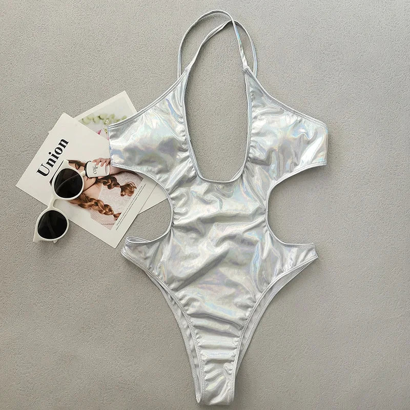 Sexy Halter Hollow Out Women Swimwear One Piece Swimsuit Female Monokini High Cut Bather Bathing Suit Swim Beachwear Bodysuit