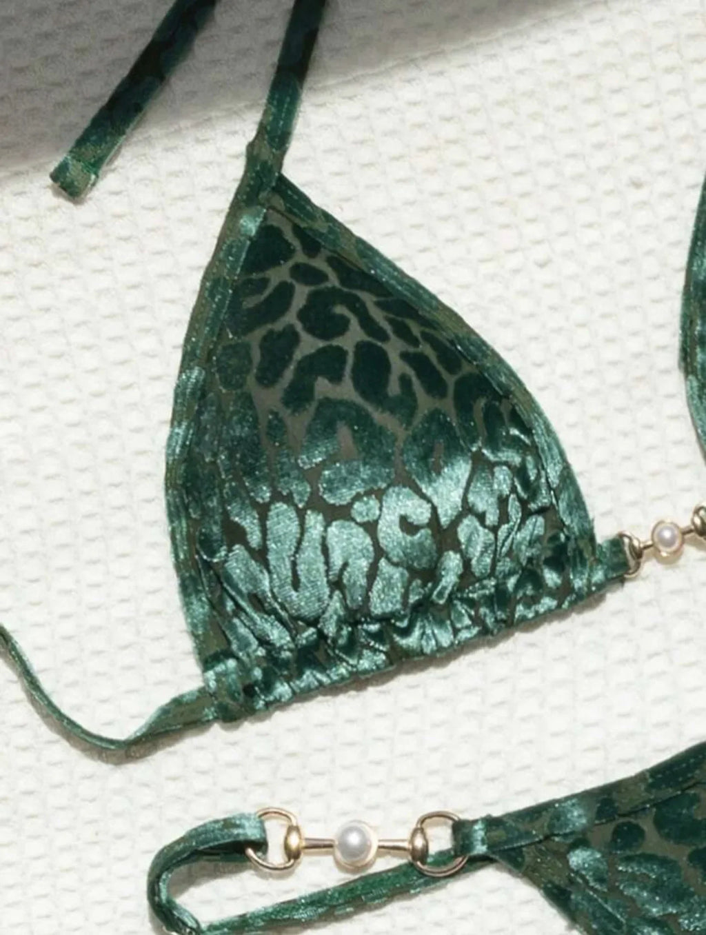 DEKA Sexy Brazilian Shiny Pearl Micro Bikini Faux Leather Swimwear Women Thong Swimsuit Halter Triangle Bikini Set Bathing Suit