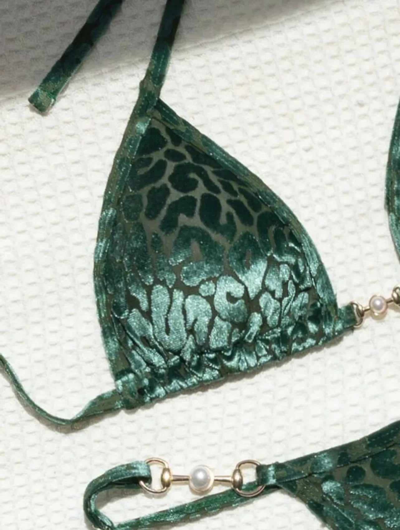 DEKA Sexy Brazilian Shiny Pearl Micro Bikini Faux Leather Swimwear Women Thong Swimsuit Halter Triangle Bikini Set Bathing Suit