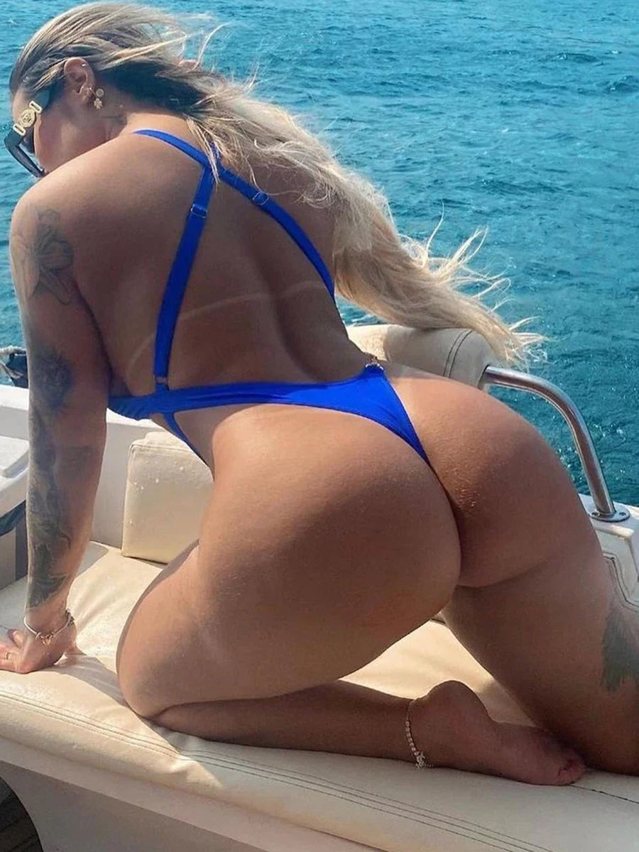 Cross Backless Extreme Micro Thong Female Swimwear One Piece Swimsuit Women Monokini High Cut Bathing Suit Swim Beach Bodysuit