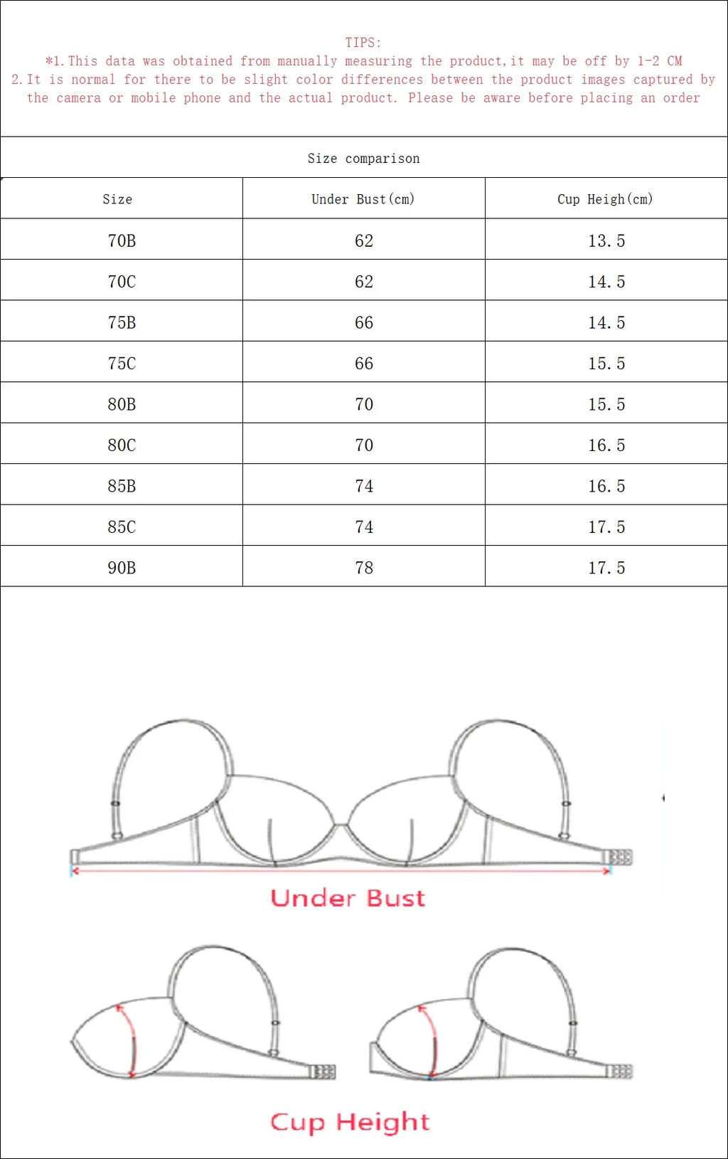 pure desire Bra for Women – 3/4 Cup Underwire Push Up Bra lace sexy Lingerie party brassiere  (B-C Cup)L2957