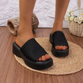 Round Toe Ultra High Slide Women Sandals Summer Fashion Open Toe Wedges Platform Sandals Simple Comfortable Non-slip Ladies Shoe