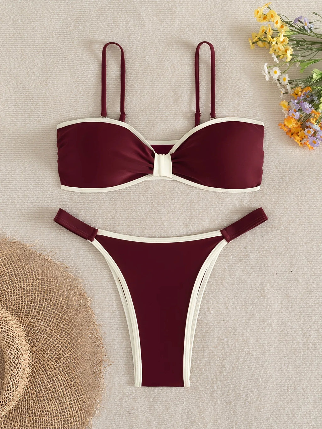 ZTVitality Sexy Patchwork Bikinis Push Up Bikini 2026 New Arrival Padded Bra Mid Waist Swimsuit Women Swimwear Summer Beachwear