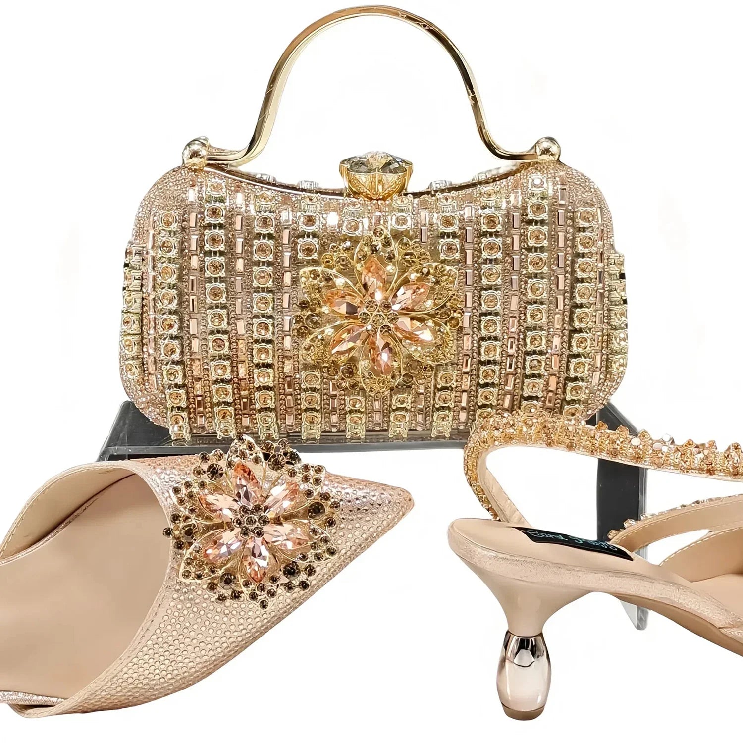 Doershow Lastest Italian Design Fashion Style Ladies Shoes with Matching Bag Set 2024 Nigerian Shoes and Bag Set  HKK1-6