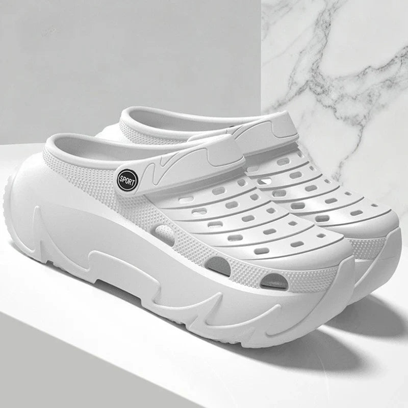 Thick Sole Fashion Clogs For Women Summer Platform Shoes Soft EVA Girls Indoor Street Slippers Female  Leisure Wedges Sandals