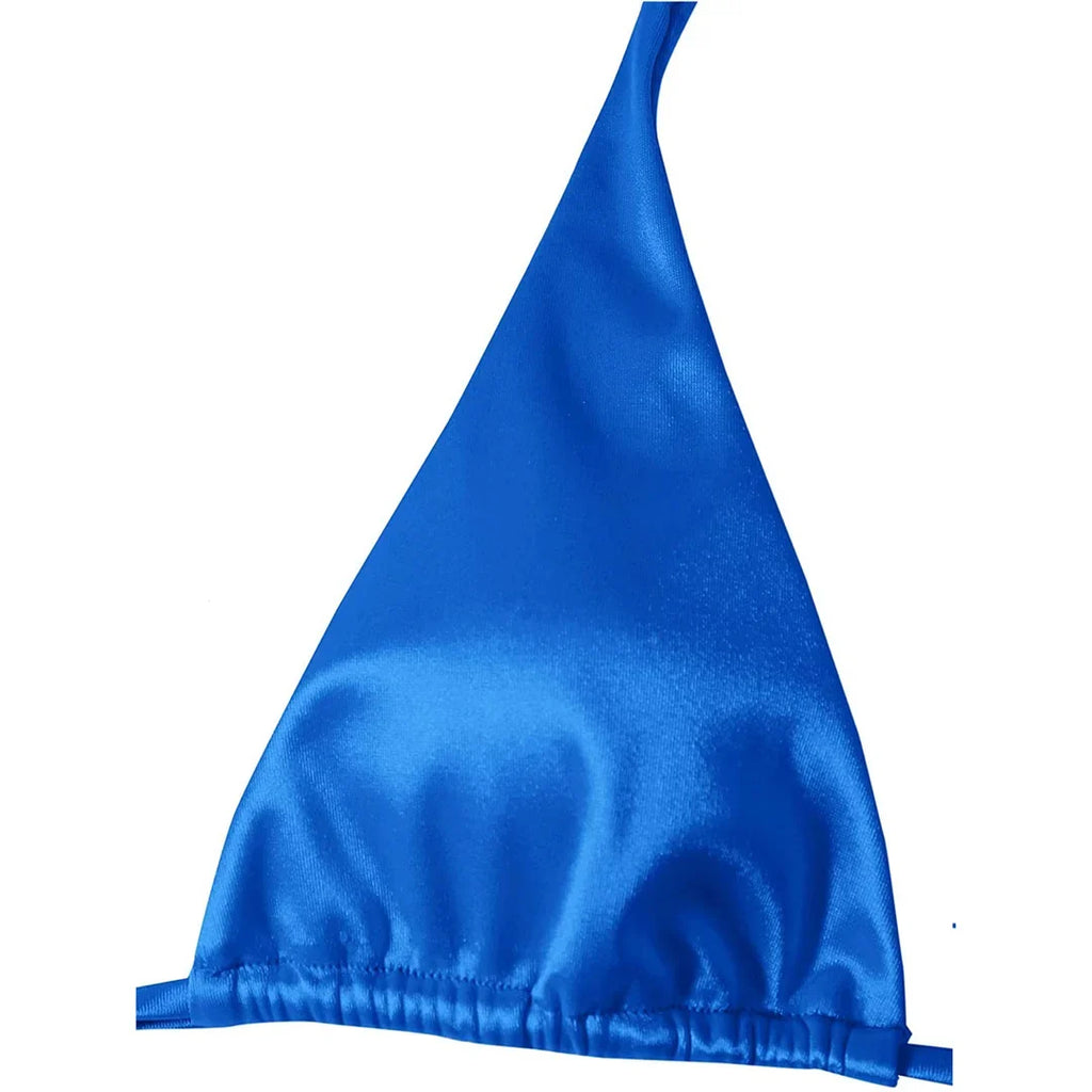 Sexy 13 Colors Halter Satin Brazilian Bikini Women Swimwear Female Swimsuit Two-pieces Bikini set Bather Bathing Suit Swim V4966