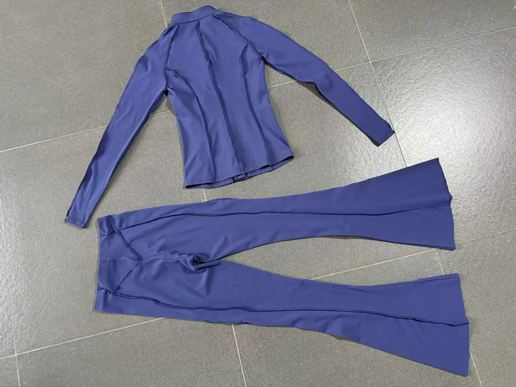 Women Tracksuit 2PCS Yoga Suit Sports Set Gym Set Running Outfits Workout Clothes Sports Long Sleeve Athletic Wear Yoga Clothing