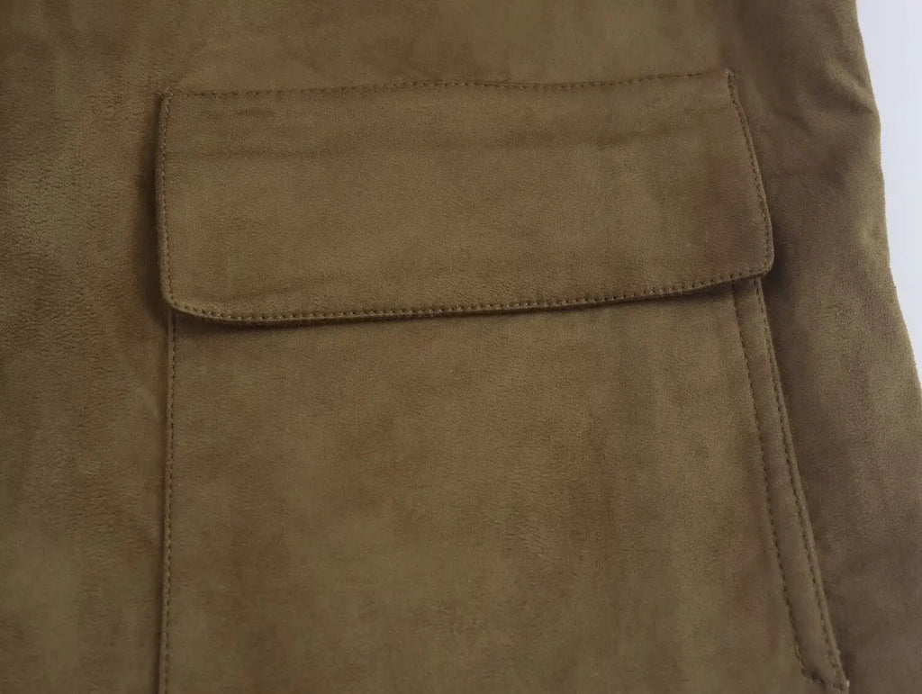 Foridol Casual Brown Jacket Women Autumn Winter Loose Short Buttons Coat Suede New Fashion Jacket Femme Veste
