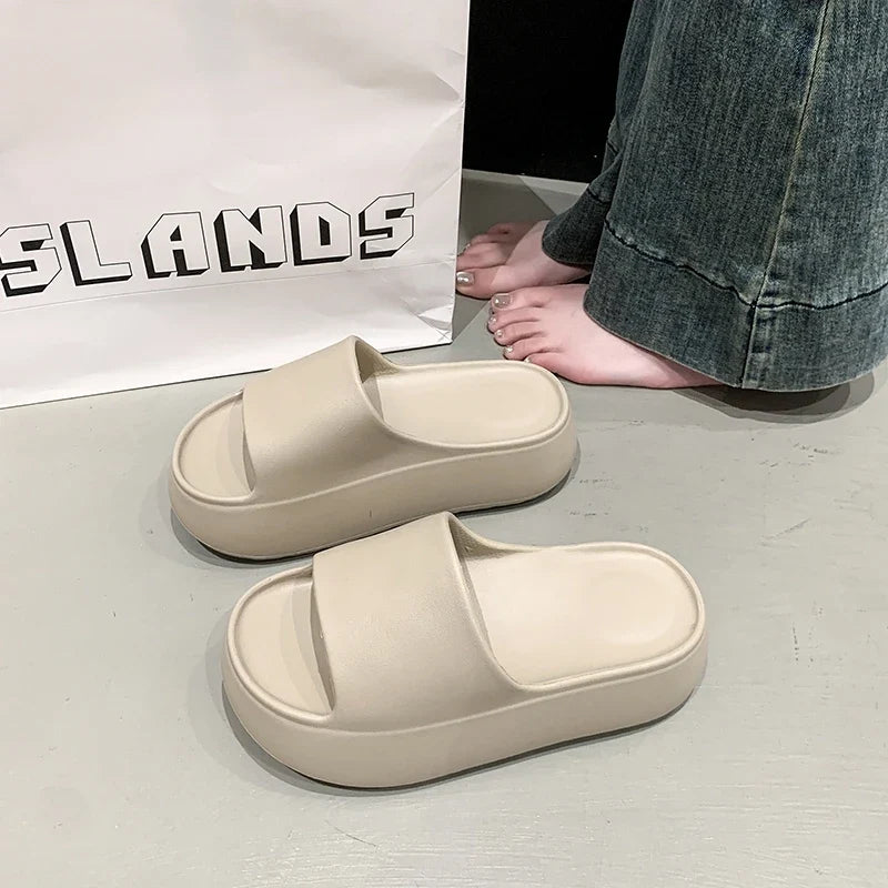 Summer Eva Chunky Platform Slippers Women Comfortable Soft Thick Bottom Sandals Woman 2025 Non Slip Beach Flip Flops Female