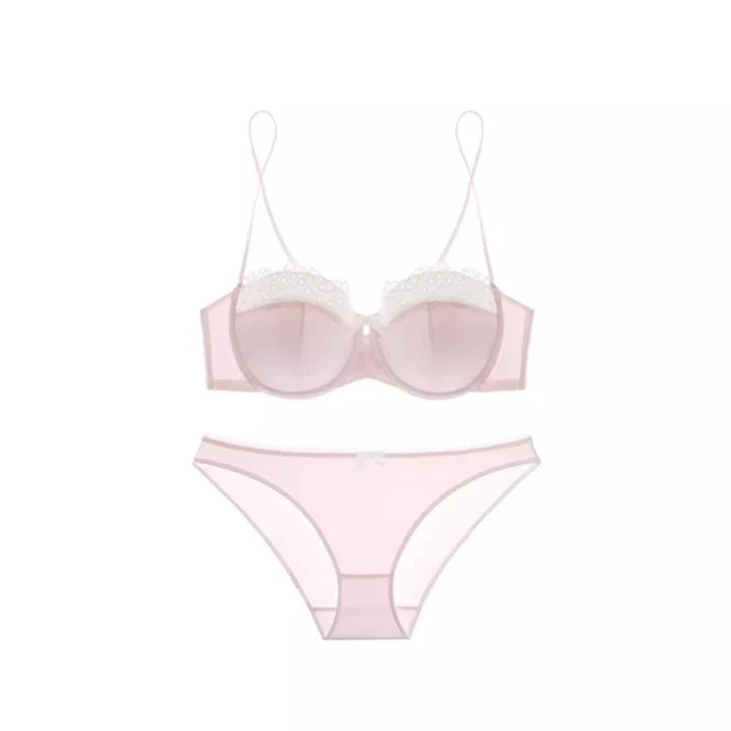 Sophisticated Sensual Lace Lingerie Women's Summer Bralette for Small Breasts Natural Shape, No Empty Cup Beautiful Back Bra Set