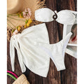 2024 Three Pieces Bikini Set With Skirt Sexy Swimwear Women Swimsuit Solid Push Up Bathing Suit Beachwear Female Biquini