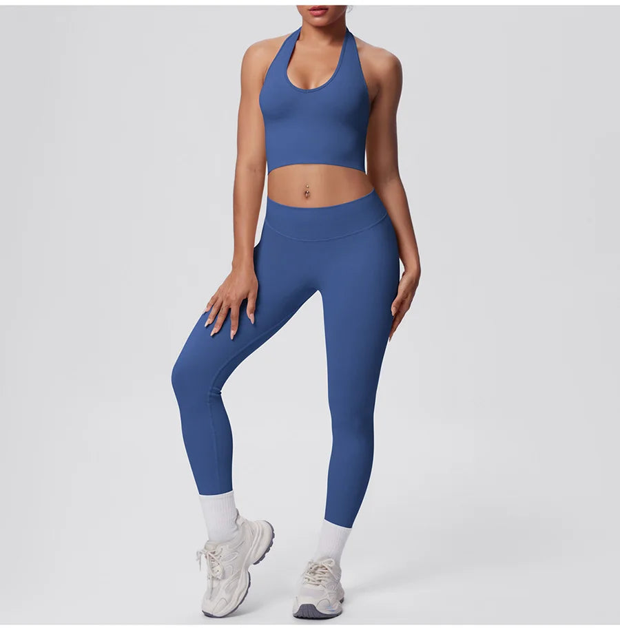 2pcs Yoga Set Gym Outfits Clothes Athletic Wear Yoga Suits For Women Fitness Set Tracksuits Sports Bra Gym Leggings Sportswear