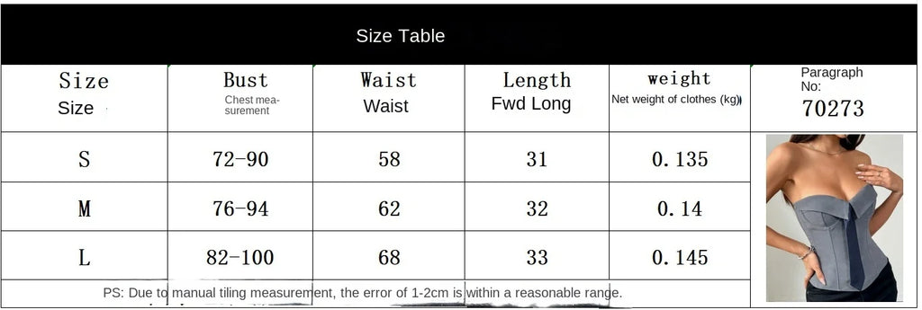 Spring Summer Women's Tank Top 2026 New Sexy Strapless Crop Top Fashion American Style Fishbone Corset Lady Night Club Camisole
