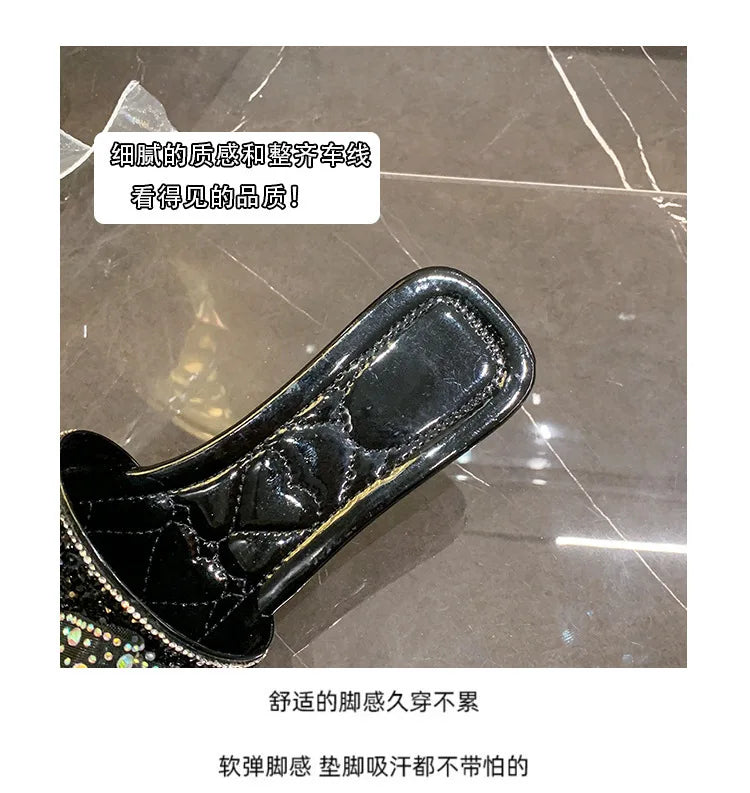 Women Summer Shoes  New Fashion Comfortable Non Slip Bow-knot Slippers Outdoor Soft Sole Rhinestone Dress Style Women Sandal
