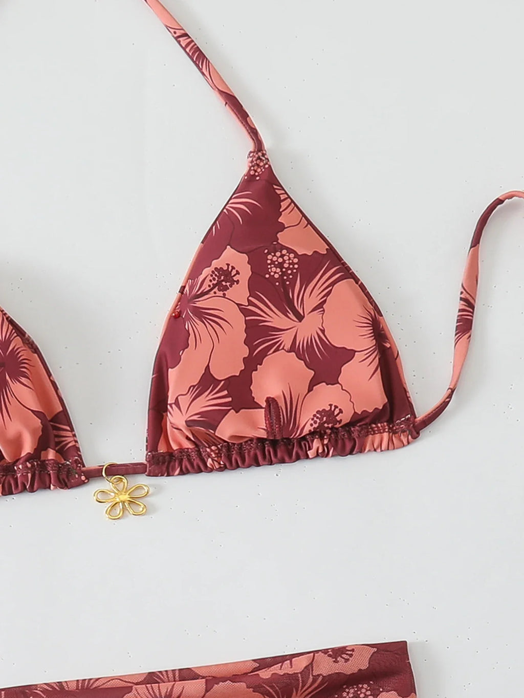 Halter Triangle String Bikinis 2026 Women Sexy Printed Swimsuit 3 Pieces Swimwear Female Bathers Bathing Swimming Swim Suit