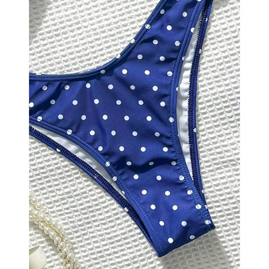XS - L Polka Dot Bandeau Brazilian Bikini Women Swimwear Female Swimsuit Two-Pieces Bikini Set Bather Bathing Suit Swim V7711