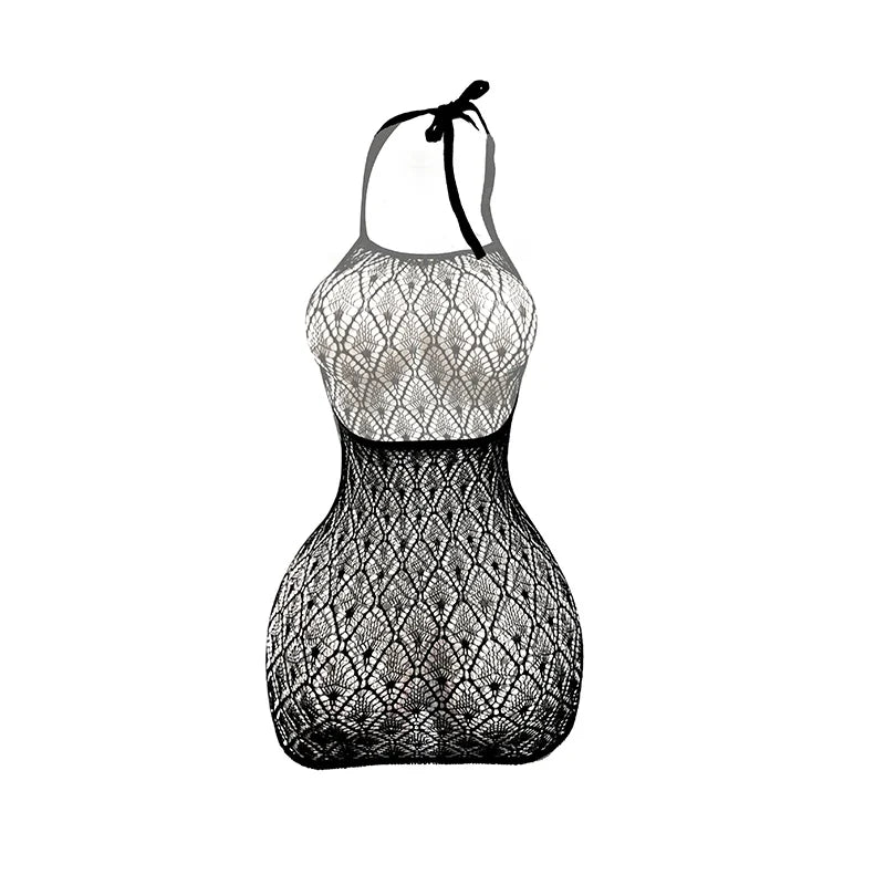 Sexy Women Fishnet Hollow Out Cover Up Dress See Through Bodycon Beach Swimwear Summer Style