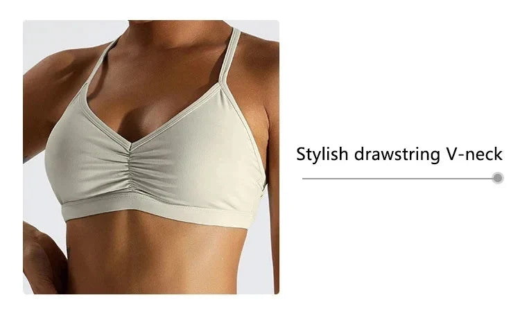 Hearuisavy Summer Scrunch Sports Bra Gym Top Women Running Back Cross Top Sportswear Yoga Underwear Fitness Workout Yoga Clothes