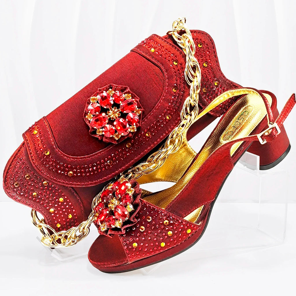 doershow  Italian Shoe and Bag Set New 2024 Women Shoes and Bag Set In Italy olive Italian Shoes with Matching Bag HMP1-16