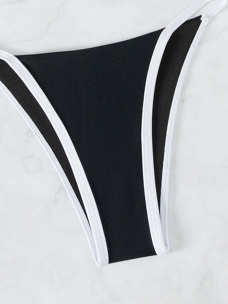 Splicing Mini Micro Thong Bikini Female Swimsuit Women Bandeau Swimwear Two-pieces Bikini Set Brazilian Bather Bathing Suit Swim